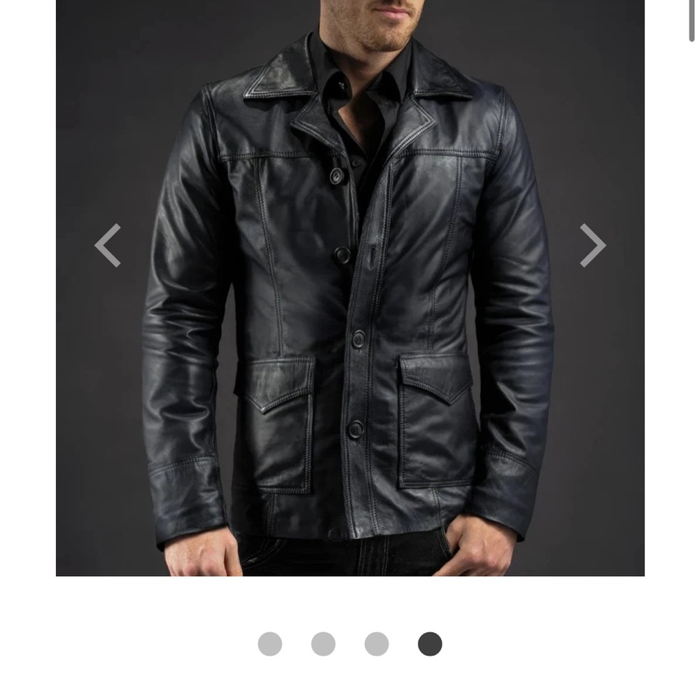 REVOLVE Dark Blue Leather Field Jacket - Picture 4 of 12